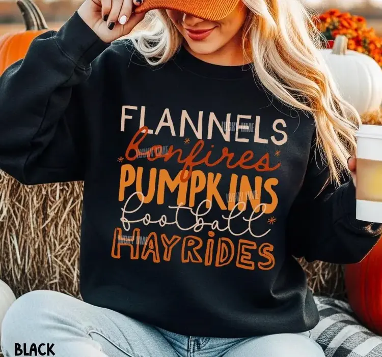 Retro Fall Sweatshirt,  Hayrides Pumpkins Sweatshirt, Womens Fall Sweatshirt, Autumn Shirt, Pumpkin Season Sweatshirt, Cozy Season #SohoChic