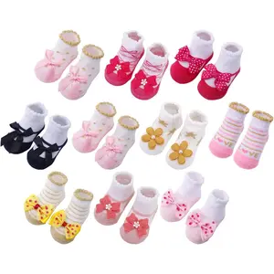 L-SOK020 Newborn Baby-girls Socks and Bow Infant Toddler Ankle Socks
