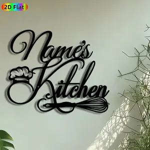1pc Personalized Chef Kitchen Metal Wall Art, Custom Name Kitchen Mural, Artistic Metalwork, Intricate Craftsmanship, Home Decor Accessory, Perfect for Housewarming, Mothers Day, Kitchen Dining Room Decor, Gift for Home Chef Enthusiasts