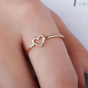 Fashion Simple Openwork Love Peach Heart Heart Ring For Lover / Lover Gift