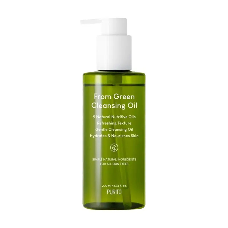 Purito From Green Cleansing Oil Cleanser - 200ml Gentle, Lightweight, Moisturizing Waterproof Makeup Remover with Sunflower, Rosemary, Green Tea