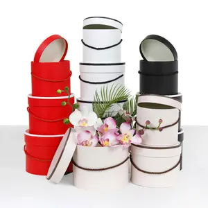 Set of 3 - Round Flower Box, Various Colors W708