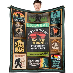 Bigfoot Gifts, Big Foot Sasquatch Gifts, Bigfoot Gifts for Men, Sasquatch Gifts for Men, Big Foot Sasquatch Gifts for Kids, Bigfoot Gift for Women Adults Throw Blanket 60"X 50"