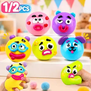 NEW Squishy Funny Face Toy 1/2PCS, Soft Moldable Maltose Sensory Stress Relief Squishy, Cute Dog Face Swap Fidget Toy for Kids & Adults, Party Favor Gift