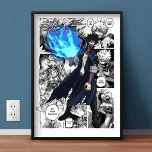 My Hero Academia Dabi Anime Manga Poster Art Print, Vintage Minimalist Japanese Wall Decor Hanging Artwork (Unframed)