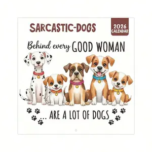 2026 Irony Dog Wall Calendar, Wall Planner, Fun Gift for Dog Lovers, Colorful Monthly Illustrations, Durable Paper, Home Office Decor, Perfect Christmas New Year Present