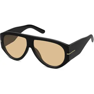 Fozono Oversized Shield-Frame Aviator Sunglasses for Women & Men, UV400 UV Blocking Polycarbonate Lenses, Trendy Casual Classic Vintage High Quality Shades for Driving, Traveling, Trendy Casual Aviator