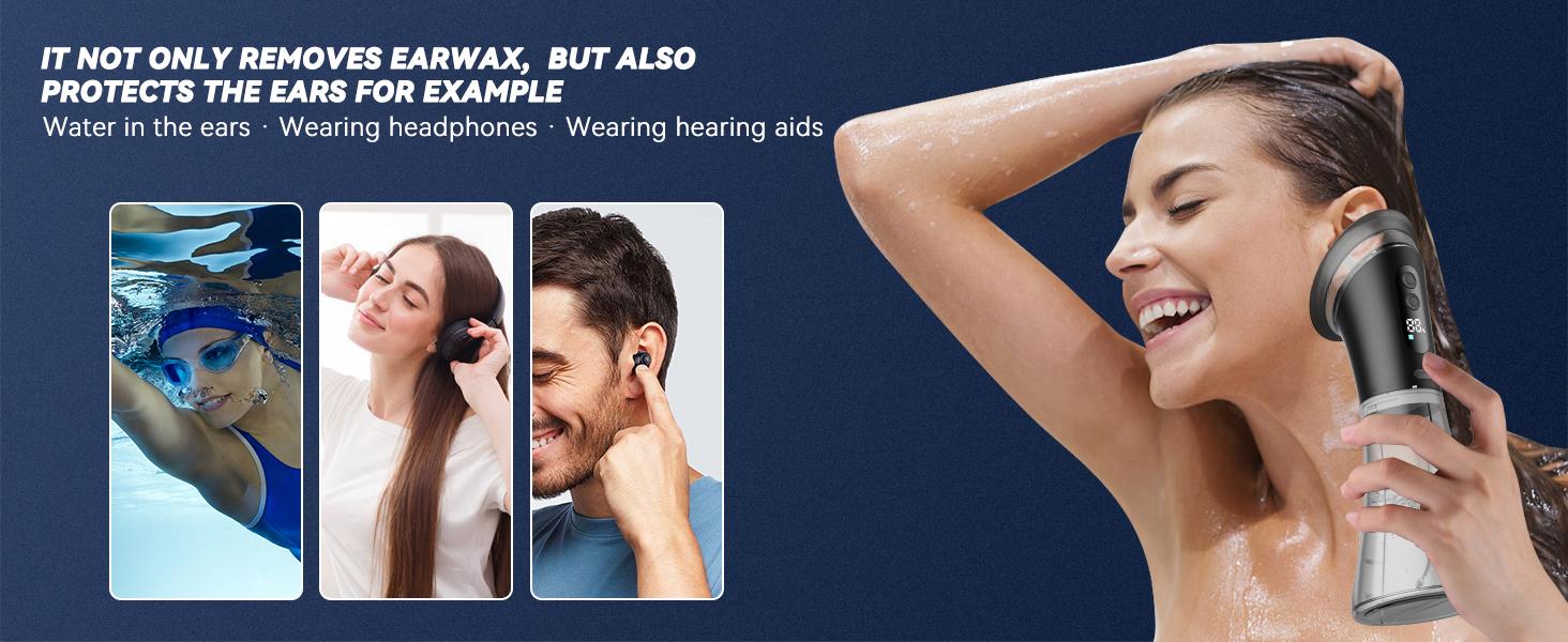 [NEW] Electric Ear Wax Removal System Pro - 3-Speed Hydraulic Ear Cleaner Kit with Water Temp Sensor & Visual Waste Tank | Rechargeable USB, Dry/ Dirty Storage, Nozzle Belt, Medical-Grade Home Care