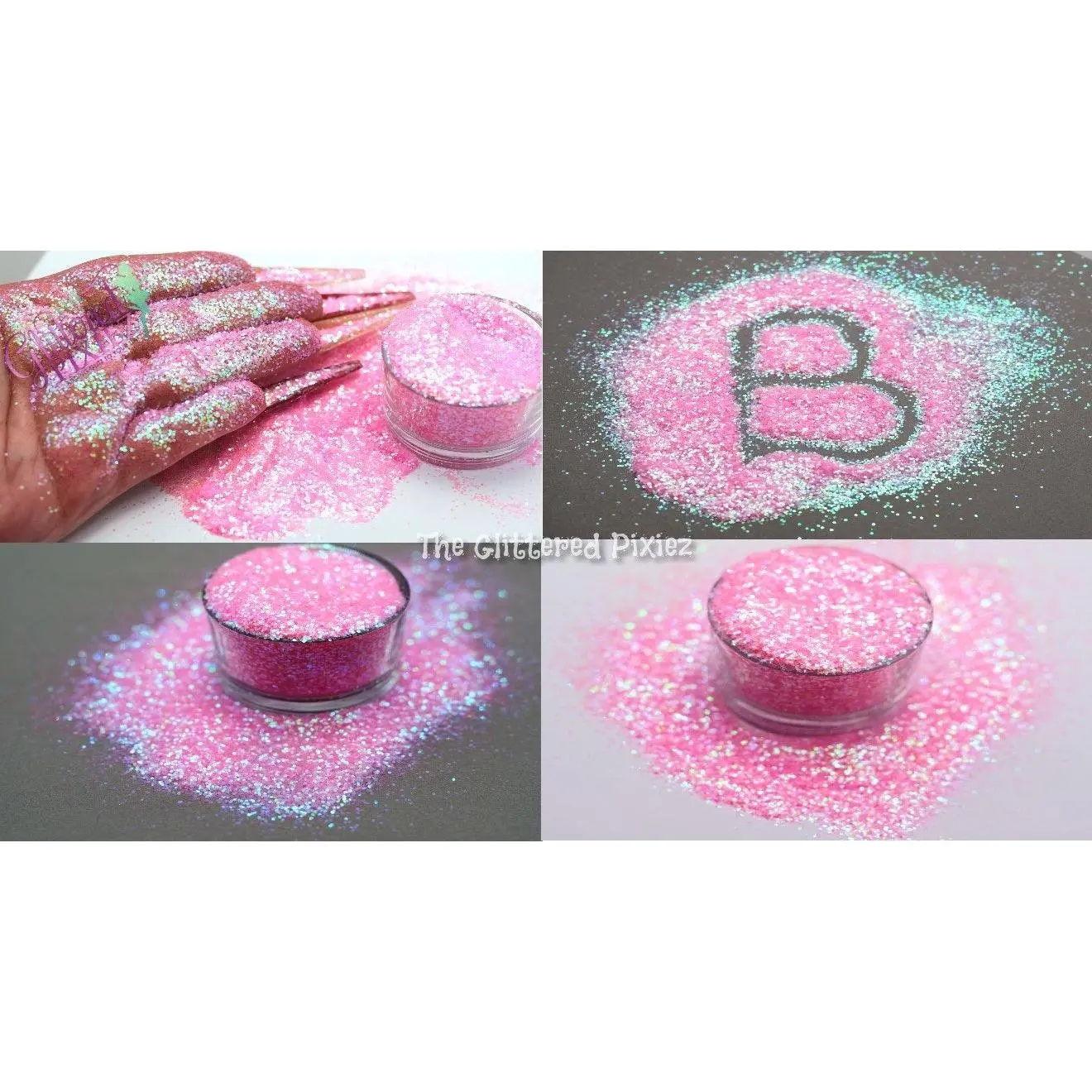 BUBBLY GUM .6mm iridescent glitter- Pixie Glitz- BUBBLY GUM .6mm iridescent glitter- Pixie Glitz-
