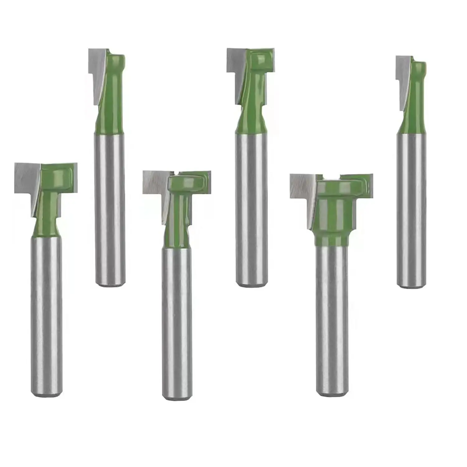 Keyhole Milling Cutter Set, 1/ 4inch Shank Milling Cutter Set, 6-Piece Milling Cutter Set, 1/ 4inch ,5/ 16inch ,3/ 8inch ,9/ 16inch ,1/ 2inch and 5/ 8inch Blade Diameter