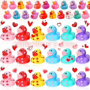 New Valentine's Day Wedding Duck Rubber Duck Toy,Heeart Party Gift for Her Him- 5/10/20PCS Fun Cute Squeeze Duck Toys for Stress Relief, Perfect for Couples, Girlfriend,  Valentine's Day Party Favors Gift Exchange Boyfriend and Kids, Random Assortment.