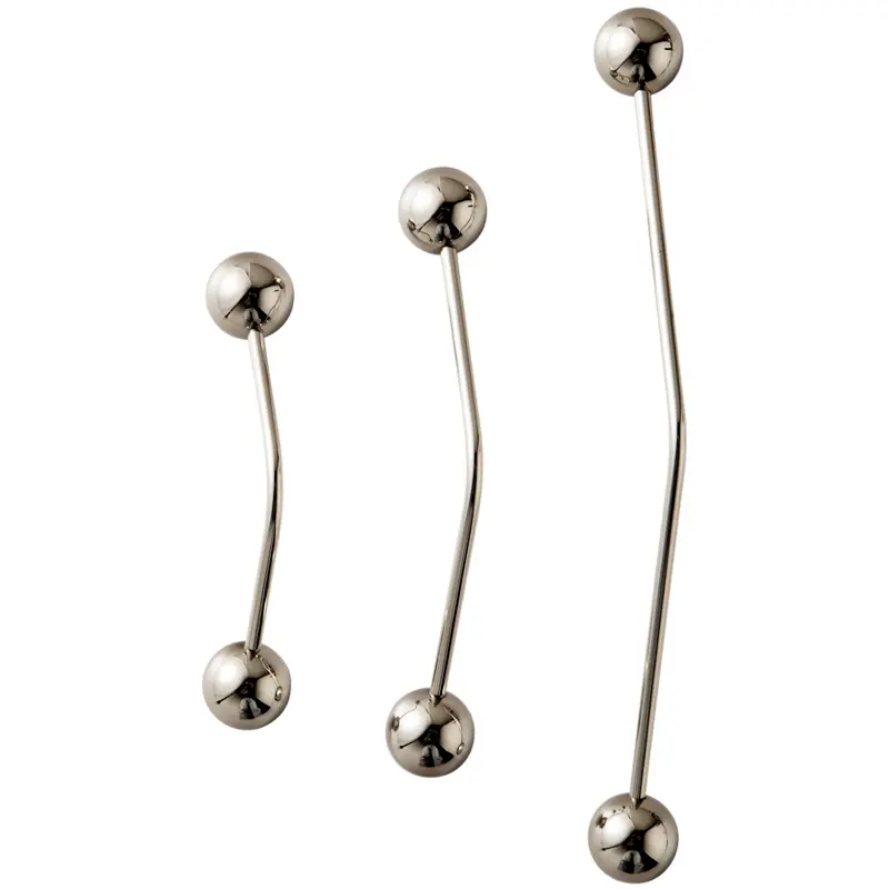 Goo-Ki 2-Pack 7.5625in Titanium Silver Metal Cabinet Handles - Ball Tip Pulls, Polished Solid Brass Minimalist Hardware for Kitchen Cabinets, Dresser Drawers, Door Handles