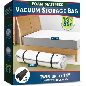 Vacuum Mattress Bag for Memory  and Latex - Sealed for Easy Movement, Transport and Storage (/-XL)