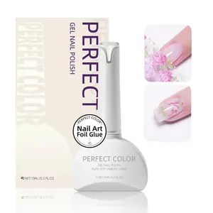 15ML Nail Foil Glue Gel, High Adhesion Transfer Gel Nail Polish, Professional Full Coverage Foil Sticker Glue, Long Lasting UV/LED Cure