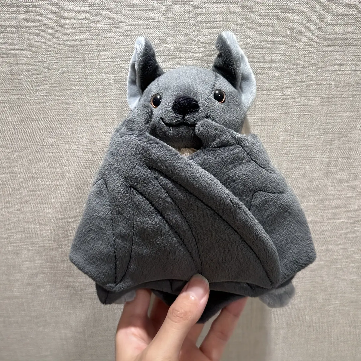 Premium 17.7 Inch Realistic Black Bat Plush, High-Quality Gothic Aesthetic Flying Fox Stuffed Animal, Soft Spooky Creepy Kawaii Plushies for Dark Room Decor, Unique Wildlife Soft Cuddly Gift