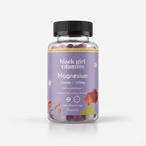 Black Girl Vitamins Magnesium Citrate 100mg Mixed Berry Flavored Gummies Dietary Supplement 60 Count