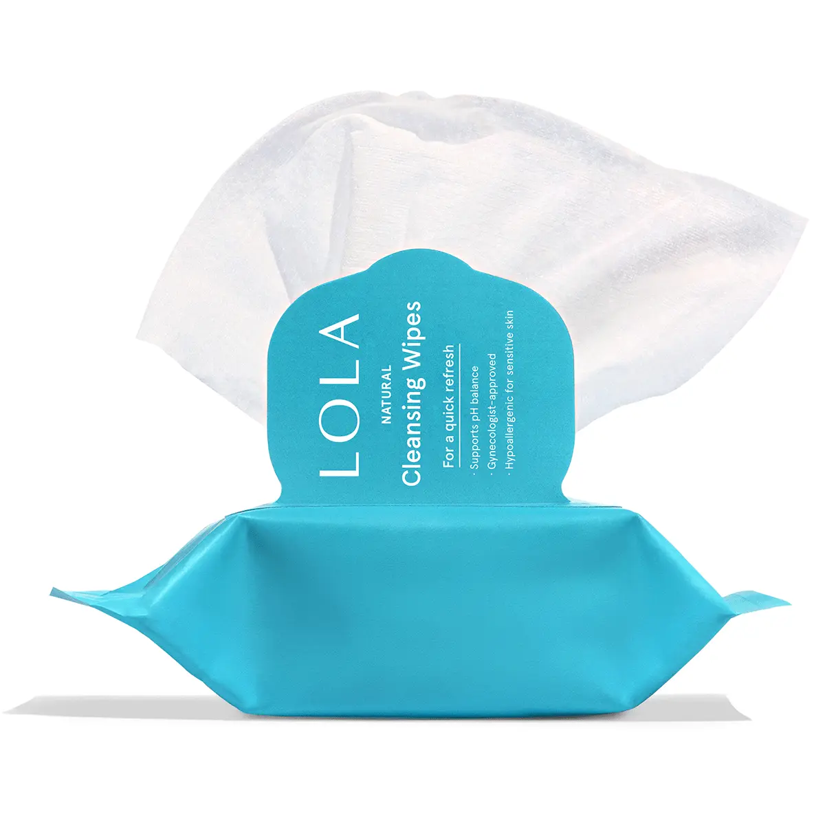 LOLA Natural Cleansing Wipes - Feminine & Body Wipes for Women, pH Balanced, 32 Count, Soft Vegan Formula for Vaginitis Relief & Intimate Wash