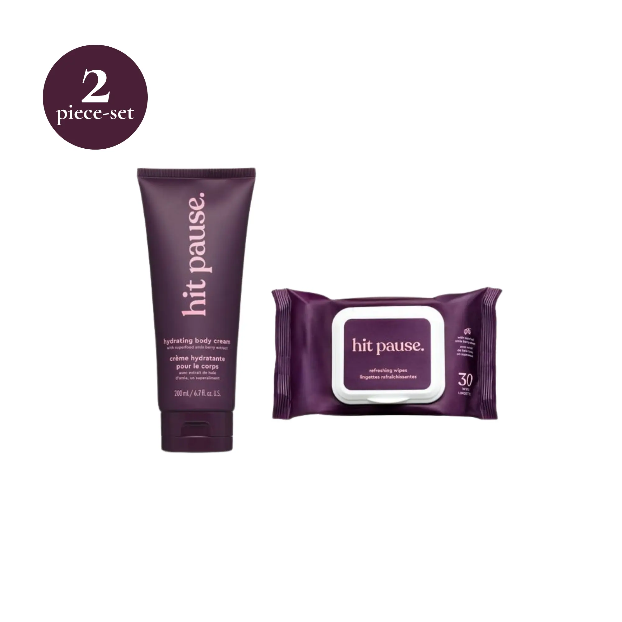 Hit Pause Peri & Menopause Moisture + Refresh Duo – All Over Refreshing Wipes & Hydrating Body Cream for Hot Flashes