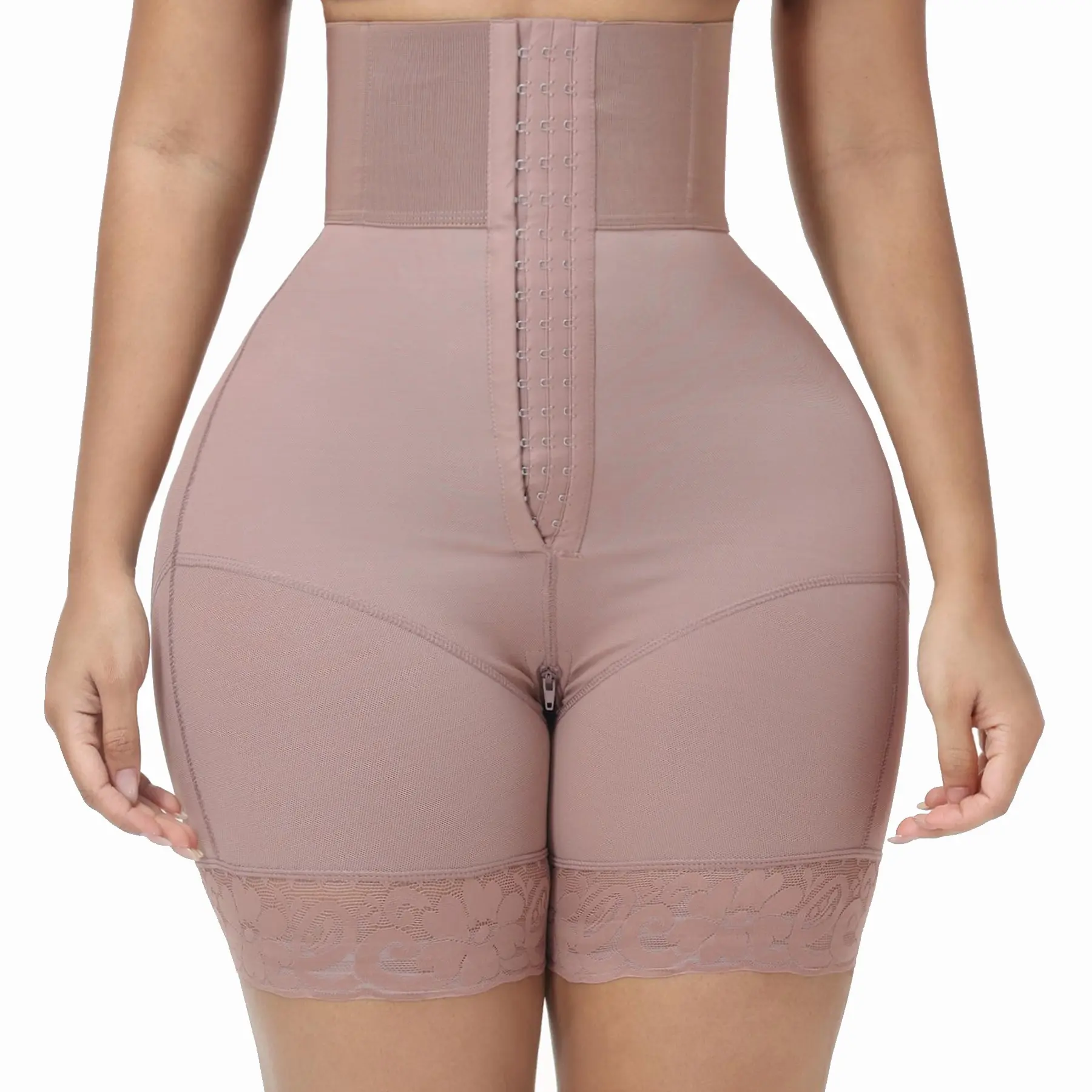 LUXSEREN Women's Shapewear Boyshorts, High-Waist Tummy Control Panties with Firm Compression and Adjustable Crotch, Nylon Spandex Body Shaper