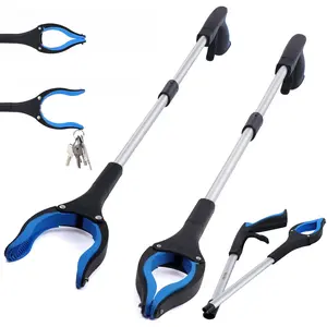 2-Pack Grabber Reacher Tool, 32 Inch Extra Long Foldable Steel Pick Up Stick with Strong Grip Magnet and 90 °   Rotating Anti-Slip Jaw for Trash Pickup, Reaching, Seniors and Home Use