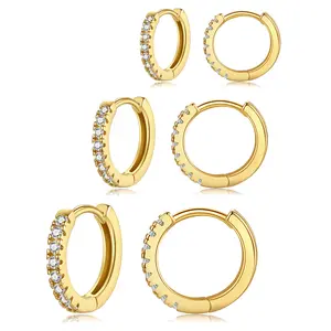 3pcs women girls hoop earrings, mini cartilage earrings hypoallergenic earrings, suitable for women earrings 13mm 15mm 17mm stackedlobeearrings