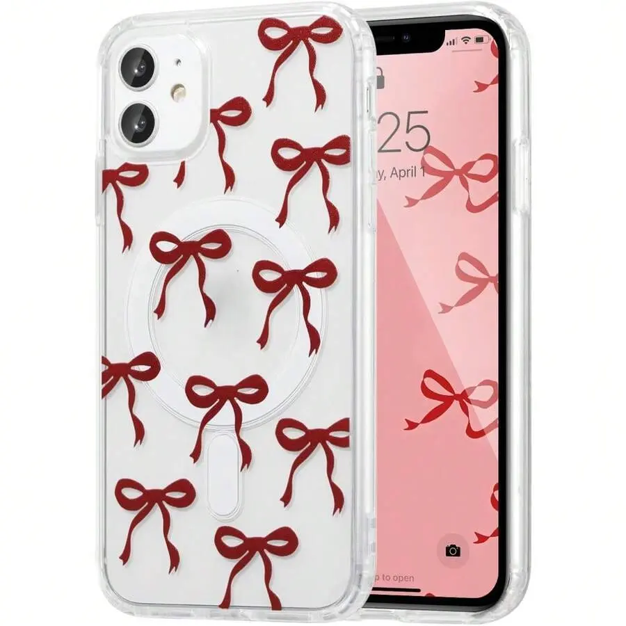 Bowknot style, wireless lightweight transparent ribbon aesthetic phone case, anti-yellowing, shockproof protective case, compatible with iPhone 17/16/15/14/13/12/11/X/XS/XS Max, a perfect holiday gift for friends, family, or yourself., Cover, Accessories,