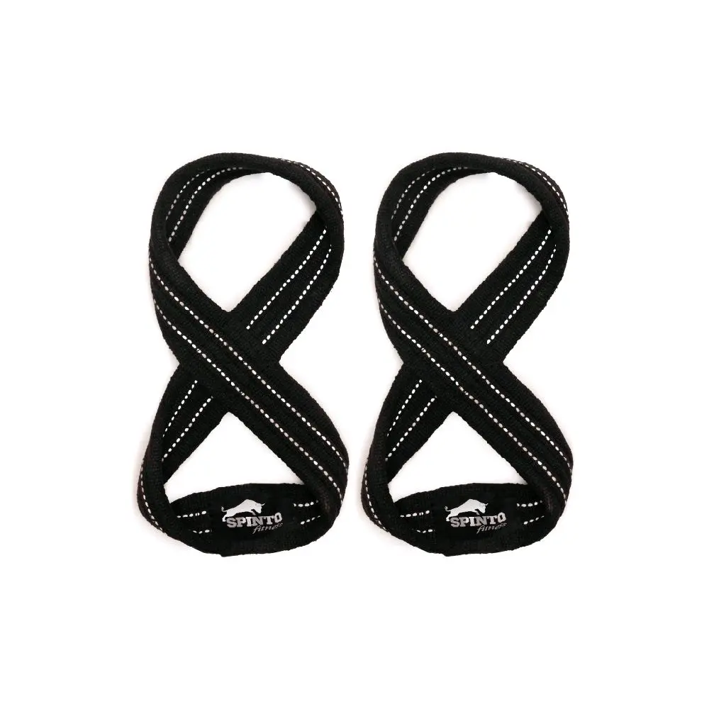 SPINTO FITNESS Figure 8 Lifting Wrist Wraps - Adjustable Straps, Heavy-Duty Wrist Support for Deadlifts, Powerlifting, Gym Workouts