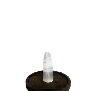 Torre de rascacielos de cristal de selenita,efectos curativos y calmantes.