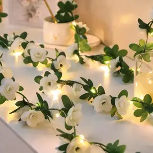 2 Meter Rose Vine Fairy Light Strip, 10 LED Lights, Valentine's Day Decor, Mother's Day Decor, Wedding Party Decoration, Lights Bedroom, Led Light Strips