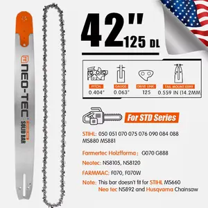 42'' Chainsaw Guide Bar 0.404" 0.063" 125DL Chain For STIHL MS070 G070 MS880 050