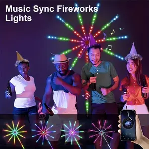 Product Details LED RGB Fireworks Light Strip Light with Music Sync,36V USB Powered, App And Remote Control, 97Dynamic Lighting Modes, Adjustable Brightness, EasyInstall, Suitable for Halloween Christmas Decoration inFamily Bedroom, Living Room