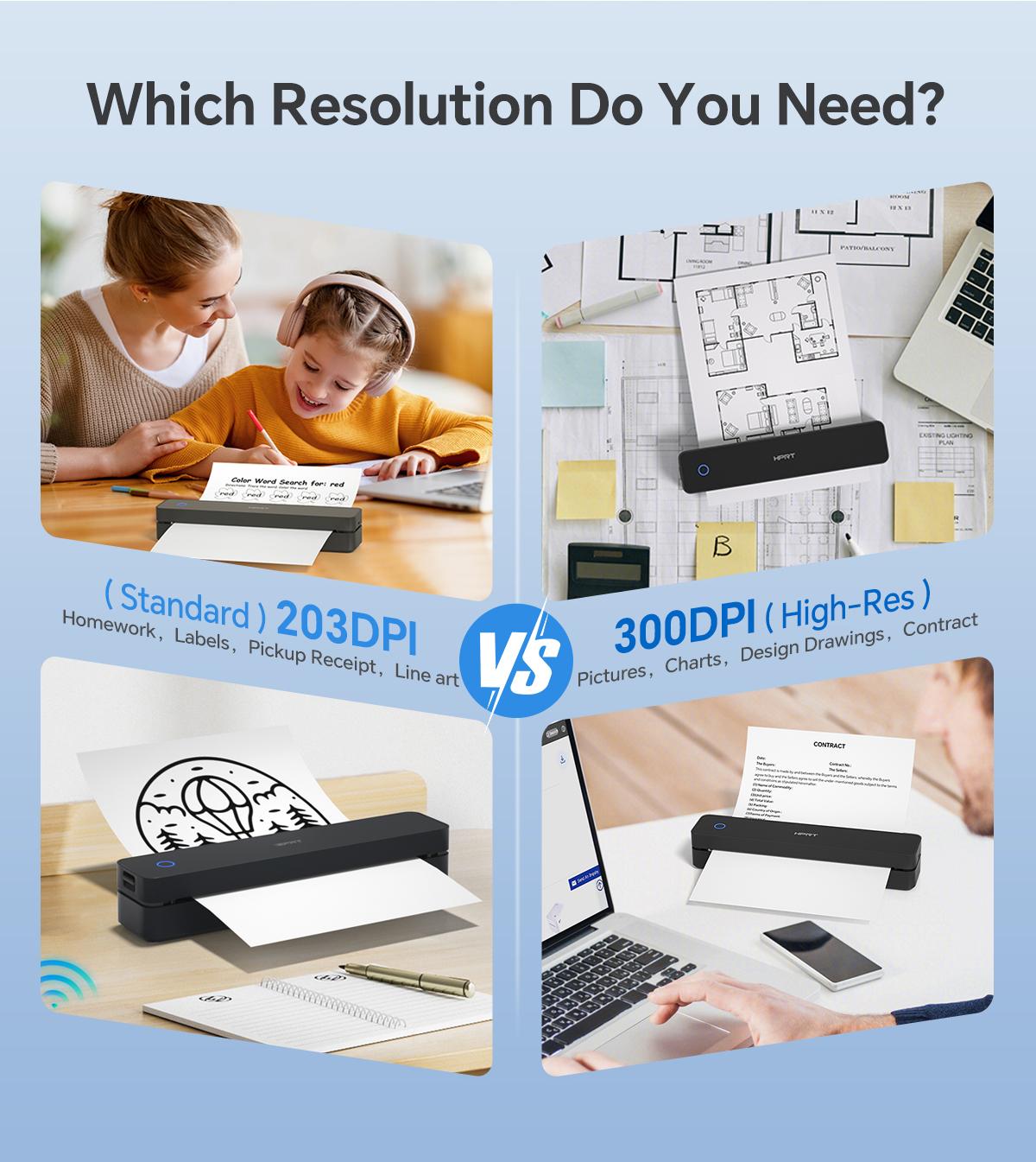 Portable Wireless Bluetooth Thermal Printer, Inkless Travel Printer for iOS Android Laptop, Mobile Printer for Home Office, Supports 8.5x11 US Letter & A4 Paper, GiftedInLove