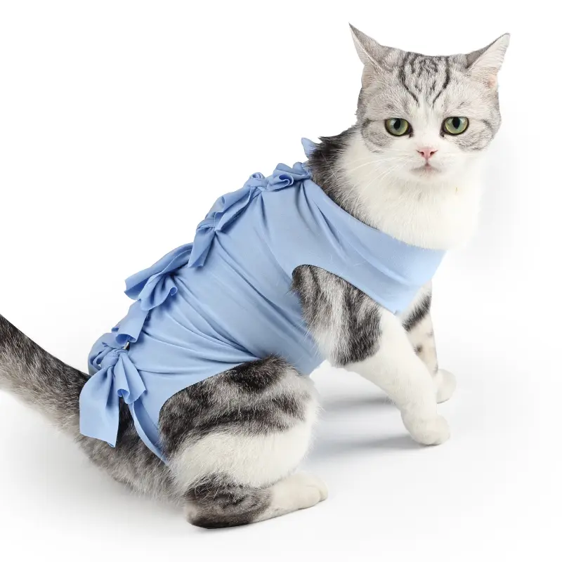 Cat Recovery Suit After Spay Neuter Surgery, Soft Modal Anti-Lick Protective Bodysuit for Cats, Breathable Post Surgery Healing Suit for Kittens & Adult Cats