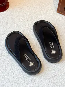 Velvet Sandals Soft Plush Thick Sole Versatile Simple Summer Casual Slippers for Boys and Girls Kid