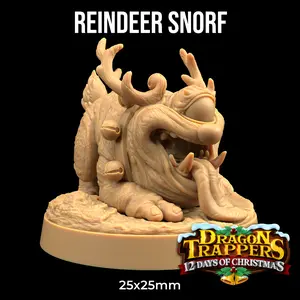 Christmas Reindeer Snorf Advent Calendar Holiday | The Dragon Trappers Lodge | 32mm Scale | Miniature RPG Tabletop Mini Resin DnD Dungeons and Dragons