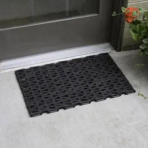 212 MAIN Durite 108 Industrial Heavy Duty Tire Mats (108H3062) - 30 in. W x 60 in. L, Herringbone Weave, Recycled Tires, Black or Yellow Nosing, for Commercial Kitchen & Industrial Use