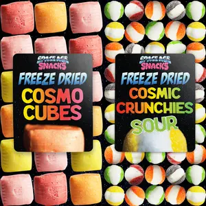 2 Pack Freeze Dried Candy Cosmo Cubes and Sour Cosmic Crunchies Variety Pack