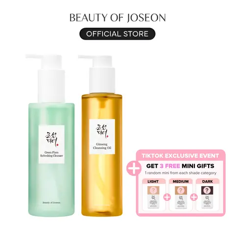 [Beauty of Joseon Official] Deep Double Cleansing Duo (Ginseng Cleansing Oil + Green Plum Refreshing Cleanser) | Remove Makeup, Blackheads, Deep Clean Pores, Nourish, Anti aging Facial Cleanser, Moisturize, Exfoliate, Korean Herbal Ingredients