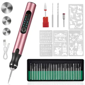 Portable Cordless Electric Engraving Pen Kit 3 Speeds Mini Hand Drill for Resin Jewelry Making DIY Crafts Wood Carving and Nail Polishing Professional Small Rotary Tool Set for Artists and Beginners