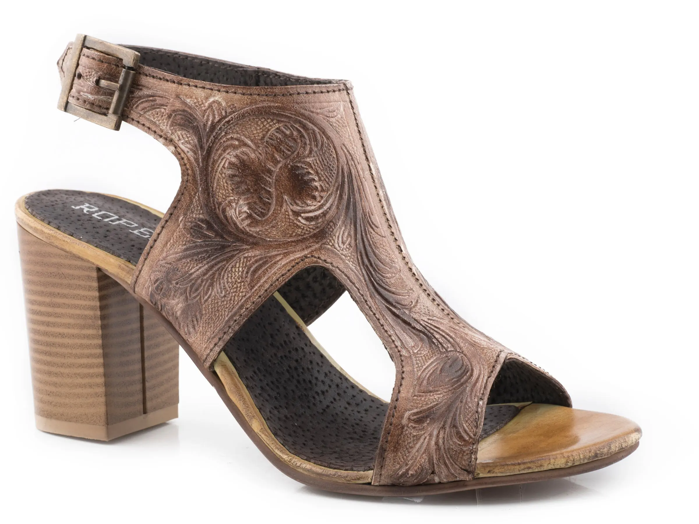 Roper Beige Floral Tooled 3" Heel
