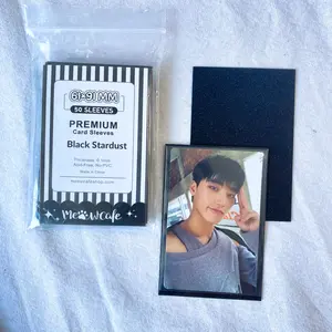 Meowcafe [61x91mm] Premium Colored Matte Sleeves - Black Stardust/Silver Stardust