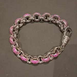 12mm Iced Out Belcher Bracelet with Albert Clasp Cubic Zircon
