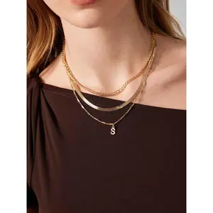 Cider LETTER LAYERED NECKLACE