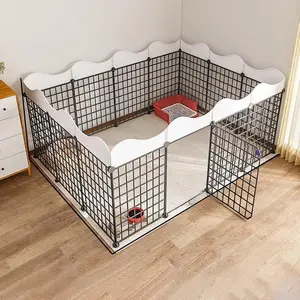 Free-Assembly Dog Fence Indoor Home Use Cat Door Stop Rabbit Fence Small Animal Barrier, Pet Safety Enclosure, Easy-To-Build Design, Durable Puppy Playpen