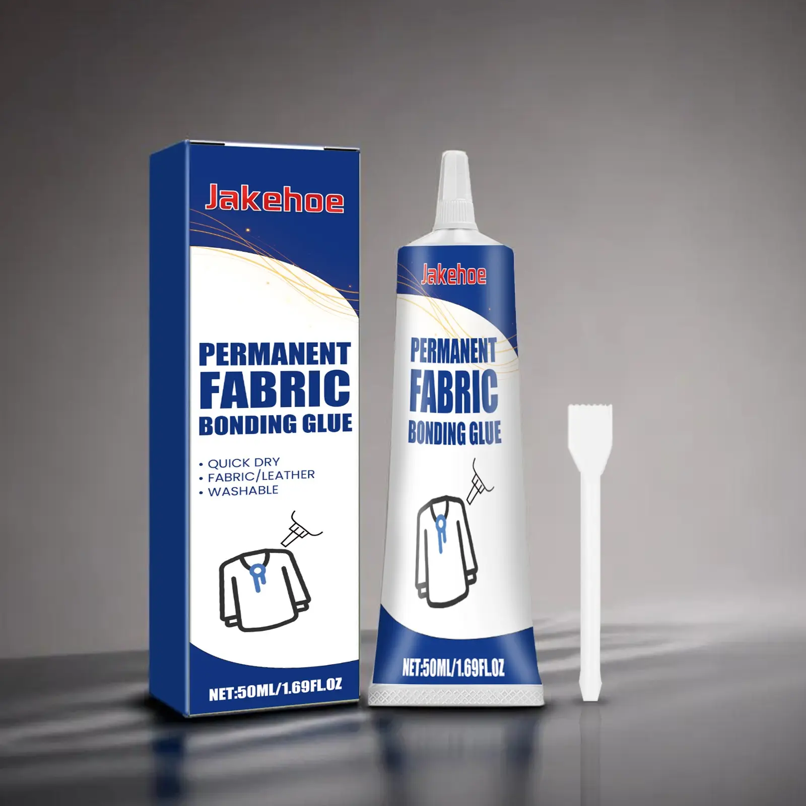 Jakehoe Transparent Waterproof Adhesive Glue, Quick Dry Adhesive, Heat Resistant Washable Denim Fabric Glue, Durable Clothing Repair Glue