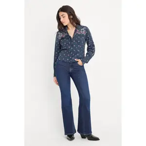 DOLLY JOLEANS PETITE FLARE JEANS | INDIGO1193