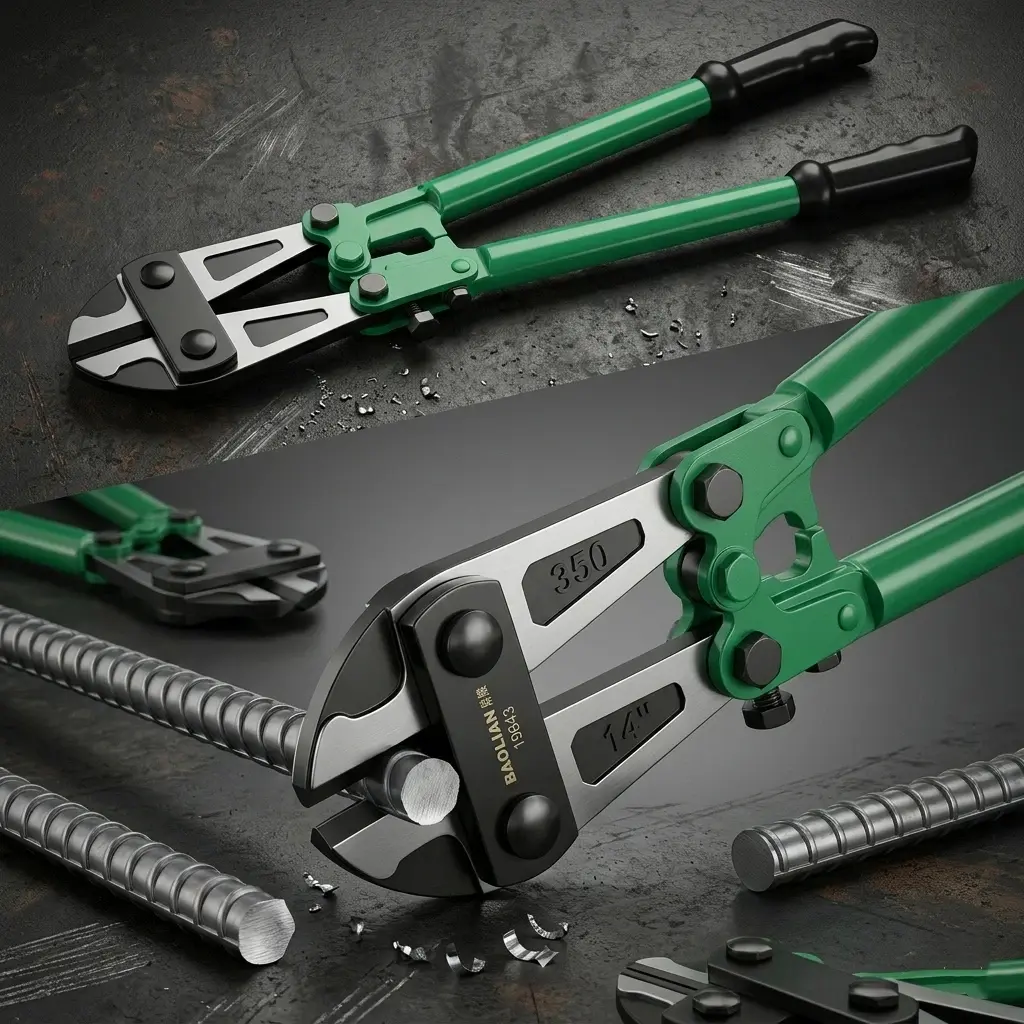 14-Inch Heavy Duty Bolt Cutter Pliers, Quenched Chrome Vanadium Steel Cutting Head, High-Strength Labor-Saving Design, Sharp Hardened Blades for Wire, Steel Rod Cutting