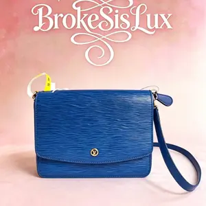 Pre-owned Louis Vuitton Epi Leather Flap Crossbody Bag in Royal Blue TikTok Viral Timeless Luxury Handbag 2026