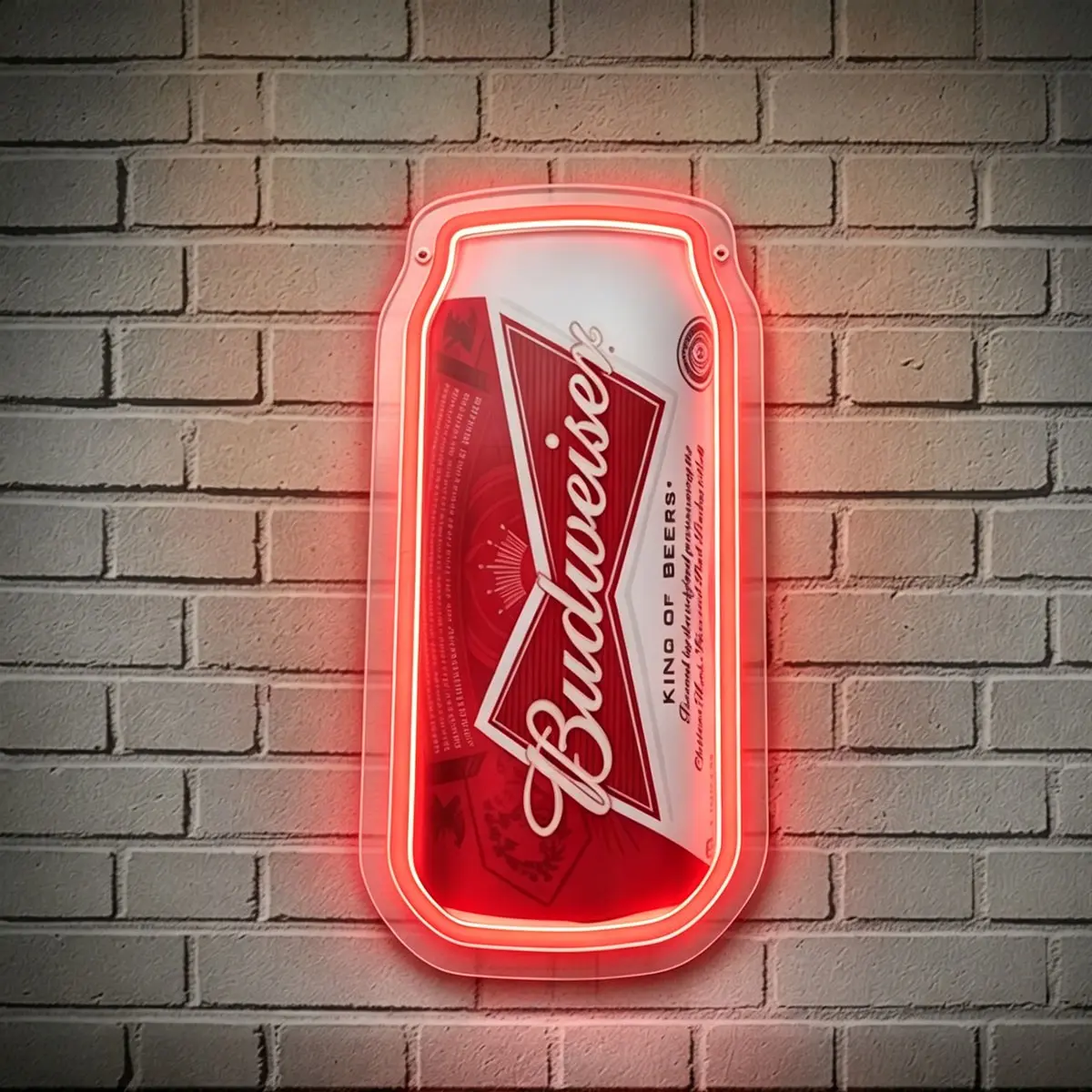 1 PC Wall-Mounted Red Beer Can Acrylic Engraved Neon Light, Bar Neon Sign, Decorative Lights, USB Powered Dimmable, Perfect for Beer Festivals, Home Bars, Birthday Gifts, Halloween Christmas, Outdoor Themed Restaurants, etc.