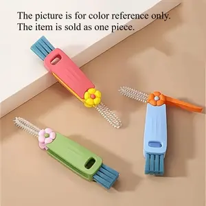 1pc Multi-Functional 3-in-1 Cup Lid & Gap Cleaning Brush - Soft Bristle Scrubber for Kitchen & Bathroom, Portable Household Tool, No Electricity Needed, Hanging Design for Easy Storage, Cleaner